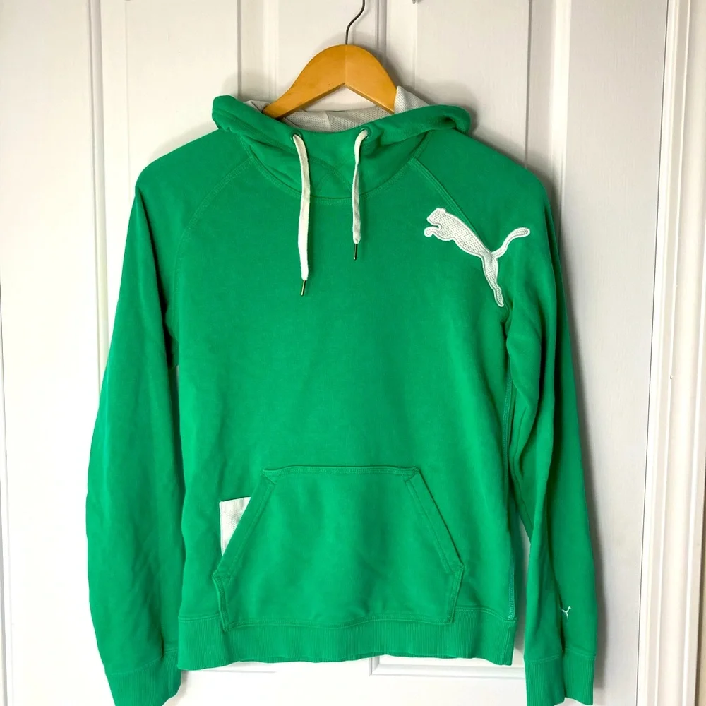Puma Green Hooded Sweatshirt - Picture 1 of 4